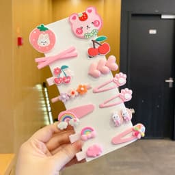 Random 42Pcs Children's Hair Accessories Cute Dopamine Hairpin Girl Side Bangs Clip Hairpin Cartoon Duckbill Headgear