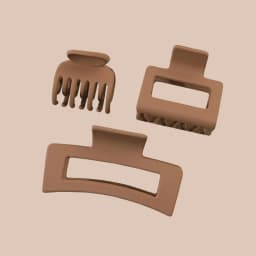 3Pcs Matte Hair Claw Clips 3 Sizes Non-slip Strong Hold Hair Clips for Thin Thick Curly Hair Women Hair Accessories Brown