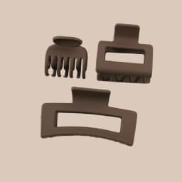 3Pcs Matte Hair Claw Clips 3 Sizes Non-slip Strong Hold Hair Clips for Thin Thick Curly Hair Women Hair Accessories Brown