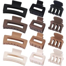 3Pcs Matte Hair Claw Clips 3 Sizes Non-slip Strong Hold Hair Clips for Thin Thick Curly Hair Women Hair Accessories Brown