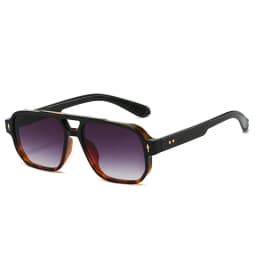 Vintage Double Bridges Men Square Sunglasses Fashion Clear Ocean Lens Eyewear Women Trending Rivets Glasses UV400 Gafas De Sol