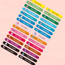 Colorful Customized Name Stickers for School Essentials, Ravel Cups & Office Equipment-Removable Personalized Waterproof Labels