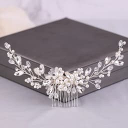 Headwear: Popular in Europe and America - Pearl Hair Comb for Wedding Gowns and Formal Attire - Decorative Diamond Hair Bun - Fa