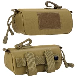 Tactical MOLLE Sunglass Case Semi-Hard Shell Eyewear Pouch with Clip Anti-Crush & Universal Fit for Glasses & Sunglasses