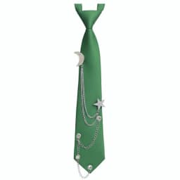 Punk Vintage Style Pre Tied Necktie Star Chain Vintage JK Uniform Tie Adjustable Student Uniform Tie for Men Women