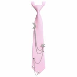 Punk Vintage Style Pre Tied Necktie Star Chain Vintage JK Uniform Tie Adjustable Student Uniform Tie for Men Women