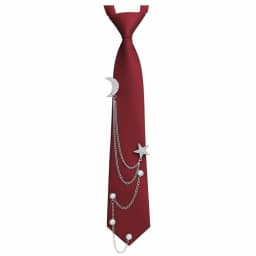 Punk Vintage Style Pre Tied Necktie Star Chain Vintage JK Uniform Tie Adjustable Student Uniform Tie for Men Women
