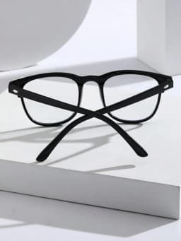 2PCS Unisex Square Plastic Frame Trendy Anti-Blue Light Clear Glasses For Back To School Clothing Accessories