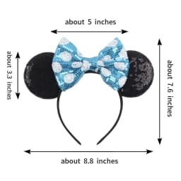 New Christmas Halloween Mouse Ears Headband Cartoon Sequin Bows Headband Birthday Party Princess Cosplay Costume For Women Adult