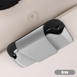 MJYIWANG Car Glasses Case Premium Suede/Leatherette Auto Sun Visor Glasses Holder Sunglasses Protective Case for Car Accessories