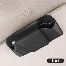 MJYIWANG Car Glasses Case Premium Suede/Leatherette Auto Sun Visor Glasses Holder Sunglasses Protective Case for Car Accessories