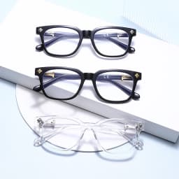 Classic 1Pcs Square Anti Blue Light Glasses For Men And Women Black & Transparent Frame Unisex Computer Wearing Women Glasses