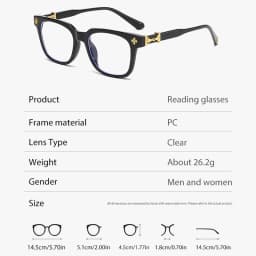 Classic 1Pcs Square Anti Blue Light Glasses For Men And Women Black & Transparent Frame Unisex Computer Wearing Women Glasses