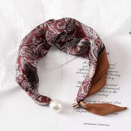New Pearl Buckle Silk Scarf Thin Printed Neck Scarf Lightweight Soft Neckerchief Women