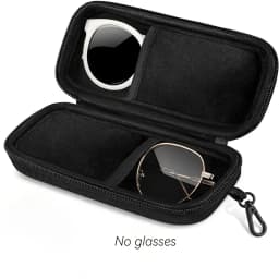 Protective Hard Shell Double Compartment Glasses Storage Box Shockproof Portable Car Zipper Design Protects Double Lens Case