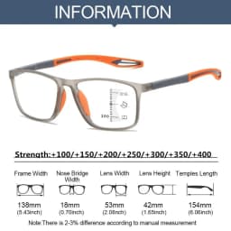 Soft Multifocal Progressive Reading Glasses TR90 Anti Blue Light Near Far Eyewear Men Women's Large Frame Farsight Eyeglasses 