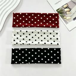 1pc Polka Dot Yoga Elastic Headband – Fashionable Dot-pattern Makeup Headband, Sports & Fitness Sweat-absorbent Hairband
