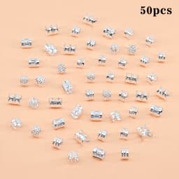 50pcs Alloy Braiding Mixed Set, Metal hair Rings Cuffs Clips for Dreadlock Accessory Jewelry Decorations(Without box)