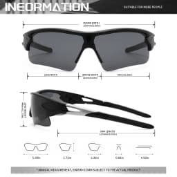 Classic Sports Sunglasses with One-Piece Wraparound UV400 Lens - Unisex Comfort Fit for Cycling, Running, Hiking & Outdoor