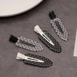 Black White Polka Dot Acrylic Hair Clips Minimalist Secure Hold Suitable for Daily Wear Party Outfits Hair Styling Accessories