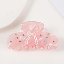 Korean Style Hair Claw Sweety Bowknot Pattern Acetic Acid Claw Clip Exquisite Trendy Shark Hair Gripper Girls Hair Accessory