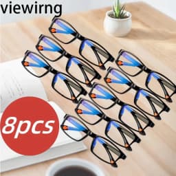 1/8 Pcs Lightweight Anti Blue Ray Reading Glasses Unisex Square Frame Presbyopic Glasses Anti Fatigue Reading Eyewear For Elders