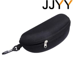 JJYY Portable Sunglasses Protector Oxford Cloth Hard EVA Zippered Eyeglasses Case with Carabiner
