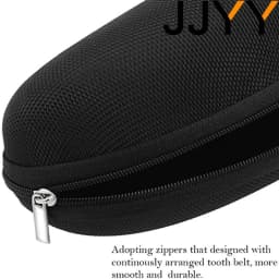JJYY Portable Sunglasses Protector Oxford Cloth Hard EVA Zippered Eyeglasses Case with Carabiner