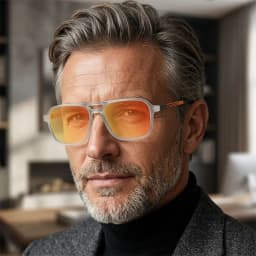 Progressive Multifocal Reading Glasses Intelligent Zoom Anti Blue Light Eyewear Alloy Temples Square Clear/Red Coating Glasses