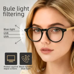 Bamboo Wood Reading Glasses for Men and Women Retro Round Anti Blue Light Presbyopia Glasses 0 +100 +150 +250