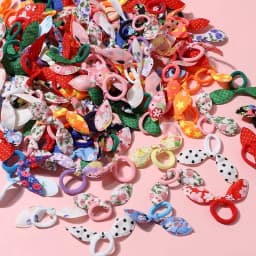 Fashionable hair circle children's cute rabbit ears hair accessories hair band polka dot striped floral fabric headband
