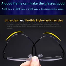 Titanium Progressive Multifocus Reading Glasses Blue Light Blocking Anti-fatigue Metal frame Multifocal Readers Eyeglasses