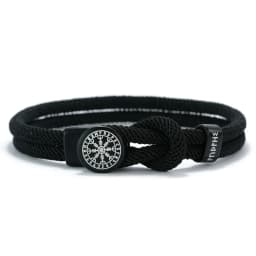 Viking Rune Amulet Rope Bracelet for Men Women Handmade Braided Adjustable Rope Bracelets Black Red Jewelry