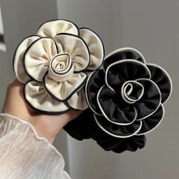 1pc Korean-style Elegant Camellia Hair Tie, High-end Fashionable and Stylish, High-elasticity Band Suitable for Buns and Ponytai