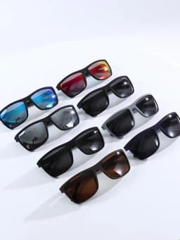 Premium Square Polarized Sunglasses - Spring Hinge Design, Comfort Fit for Cycling, Fishing, Beach & Daily Wear