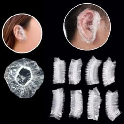 100Pcs Disposable Hair Dye Earmuff Waterproof Ear Cover Baking Oil Wash Shower Bathing Barber Hairdressing Cleaning Accessories