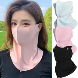 4PCS Sunscreen Veil UV Protection Women Summer Neck Face Mask Ice Silk Breathable Outdoor Sun Protect Masks Veils Face Cover Set