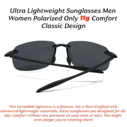 Ultra Light 11g TR90 Frameless Polarized Aviator Sunglasses - Flexible & Comfort Fit Unisex for Driving, Fishing, Outdoor