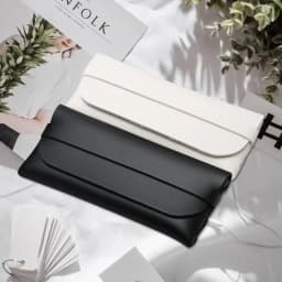 Black and White Soft and Stylish Leather Glasses Cases - Glasses Protection Bags, Travel Accessories for Men and Women - Stylish