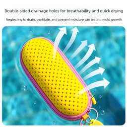 Perforated EVA Breathable Swim Goggle Storage Case with Handle Portable Glasses Sunglasses Case Swimming Gear Accessories
