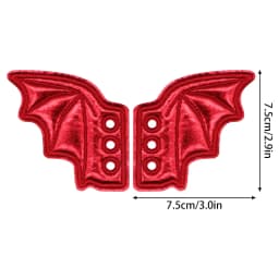 1 Pair Bling Bat Shoe Wings Embroidery DIY Charm Decorations For Sneaker Clothing Shoelaces Punk Halloween Gift Accessory
