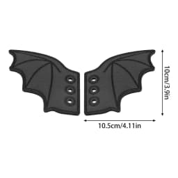1 Pair Bling Bat Shoe Wings Embroidery DIY Charm Decorations For Sneaker Clothing Shoelaces Punk Halloween Gift Accessory
