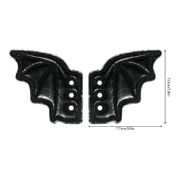 1 Pair Bling Bat Shoe Wings Embroidery DIY Charm Decorations For Sneaker Clothing Shoelaces Punk Halloween Gift Accessory