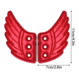 1 Pair Bling Bat Shoe Wings Embroidery DIY Charm Decorations For Sneaker Clothing Shoelaces Punk Halloween Gift Accessory