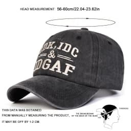 Unisex IDK IDC&IDGAF Letter Embroidery Washed Baseball Cap Spring Autumn Outdoor Adjustable Casual Hat Sunscreen Hat Sports Cap