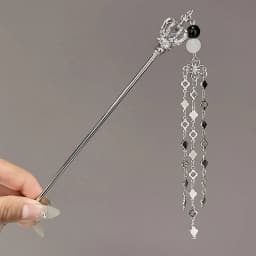 Neo-chinese Style Flower Hairpin Ink Colored Flower Tassel Hair Stick For Women Girls Elegant Exquisite Fashion Hair Accessories