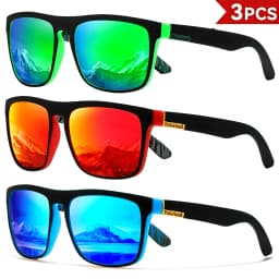 1/2/3/4PCS Men's Classic Square Polarized Sports Sunglasses Lightweight PC Frame UV400 Unisex Durability Driving Fishing Cycling