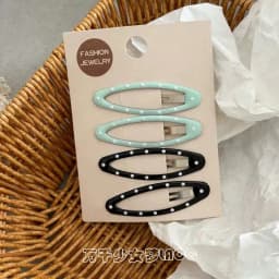 4Pcs Polka Dot Oval Hairpin Girl Heart Seamless Side Clip Simple and Sweet Break Clip Ins Girl Hairpin