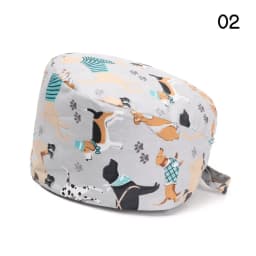 Adjustable Surgical Scrub Caps Working Cap Ponytail Holder Bouffant Nursing Hats With Buttons Long Hair Turban Hats Women & Men