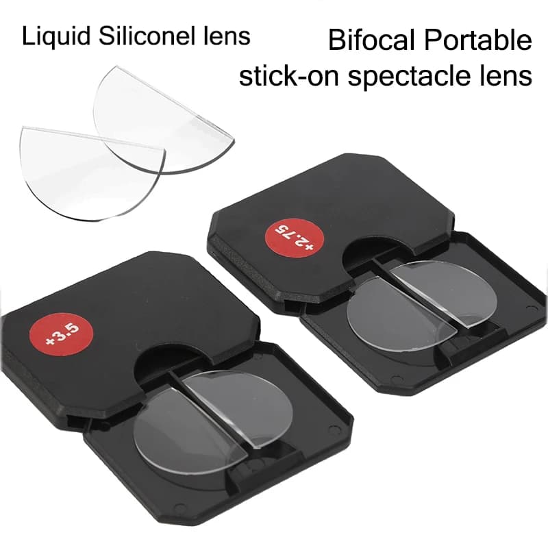 2025 Liquid Silicone Bifocal Reading Glasses Lens Stick-on Lenses unisex Portable Reusable Compact Lenses +1.25 To +3.0